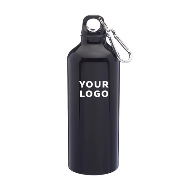 24 oz. Aluminum water bottle with carabiner plus 1 color silkscreen... from ASI 37218 Athena Promo (tm)