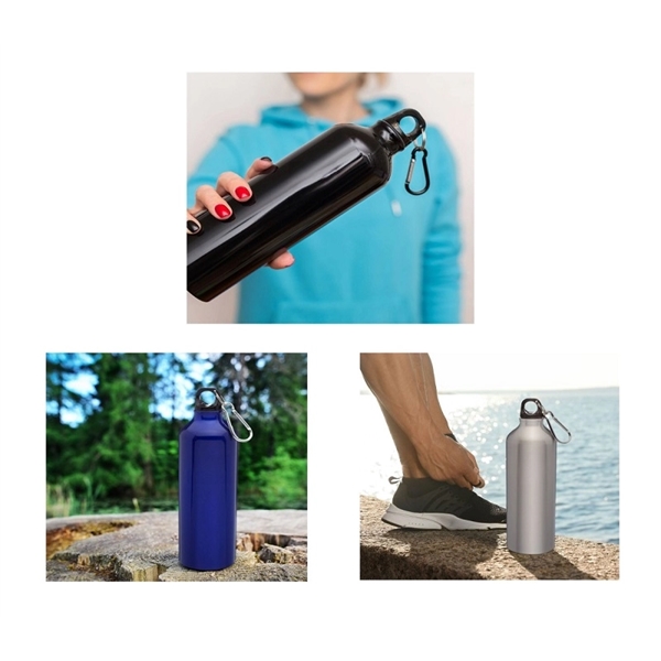 24 oz. Aluminum water bottle with carabiner plus 1 color silkscreen... from ASI 37218 Athena Promo (tm)