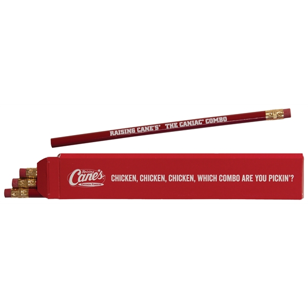 .375" x 7.5" x 1.3125" chipboard pencil box with custom imprint... from ASI 44830 The Chest