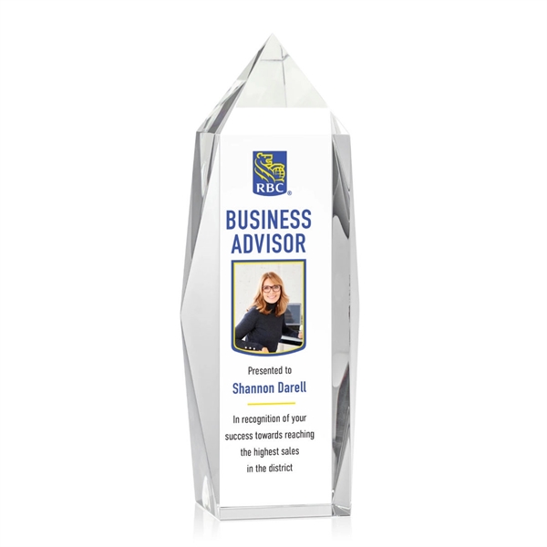 The Bloomington VividPrint™ Award is a brilliant thick Optical Crystal elongated... from ASI 84592 St Regis Group / St Regis