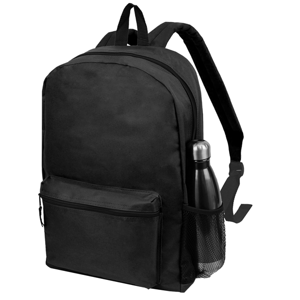 12" x 19" x 5" polyester backpack with front double zip... from ASI 37980 Bagworld
