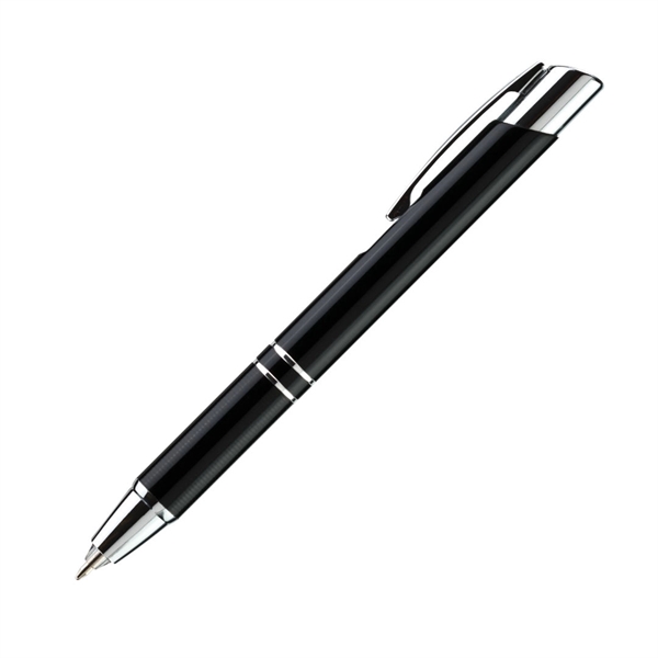 Metal click-action ballpoint pen with textured comfort grip and built in... from ASI 84592 St Regis Group