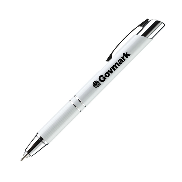 Metal click-action ballpoint pen with textured comfort grip and built in... from ASI 84592 St Regis Group