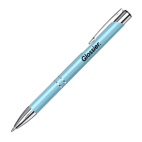 Aluminum click-action ballpoint pen with chrome trim.... from ASI 84592 St Regis Group