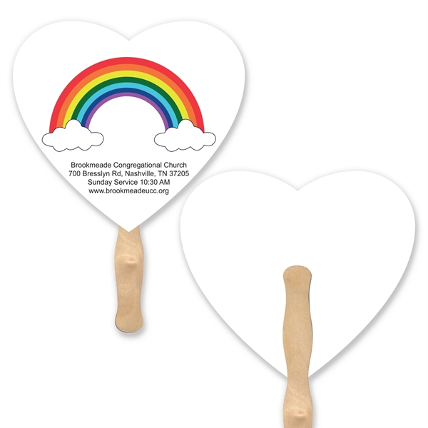 Full color,  heart shaped hand fan.... from ASI 93520 Ventura Inc