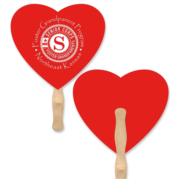 Full color,  heart shaped hand fan.... from ASI 93520 Ventura Inc