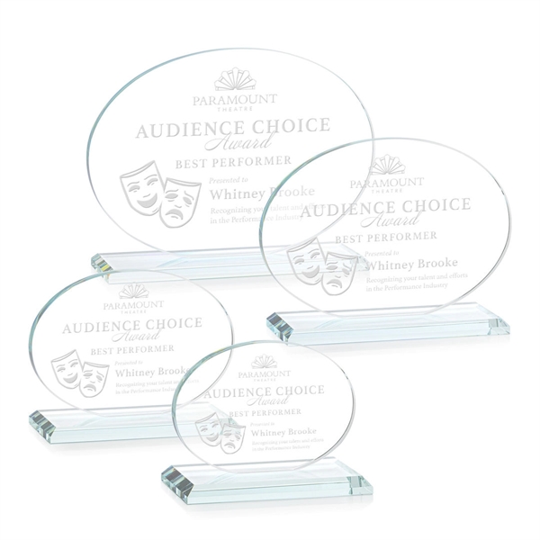 The Austin Award features a 1/2" thick Starfire oval mounted on... from ASI 84592 St Regis Group / St Regis