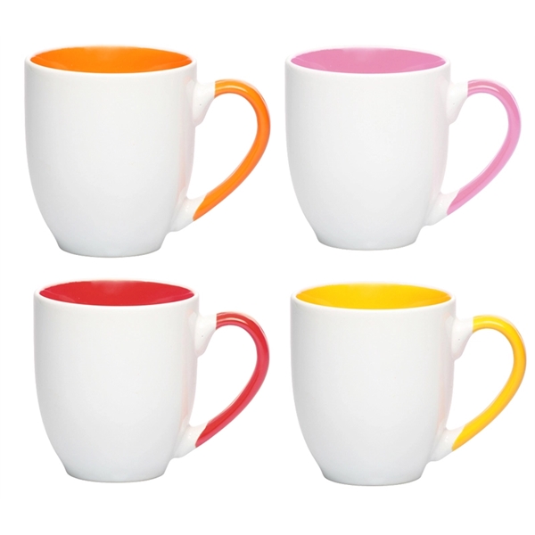 Two tone ceramic mug with 16 oz. capacity with silkscreen imprint... from ASI 37218 Athena Promo (tm)