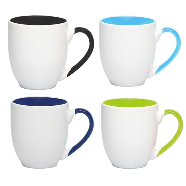 Two tone ceramic mug with 16 oz. capacity with silkscreen imprint... from ASI 37218 Athena Promo (tm)