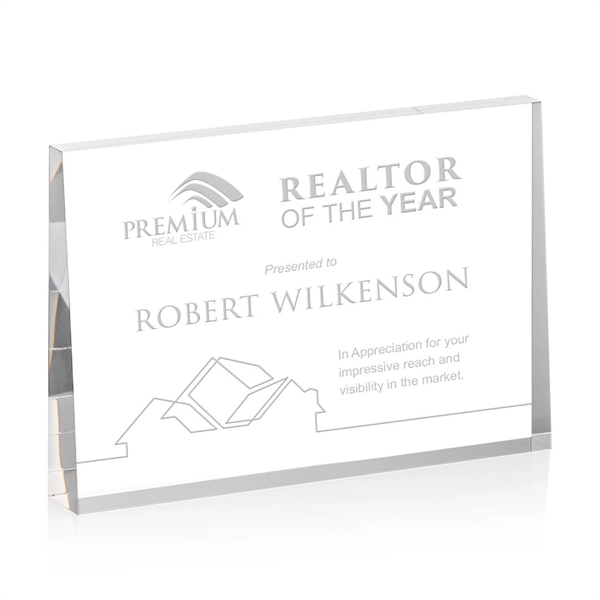 The Lansing Award is a thick freestanding acrylic award that tapers... from ASI 84592 St Regis Group / St Regis