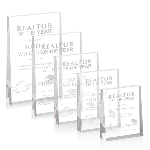 The Lansing Award is a thick freestanding acrylic award that tapers... from ASI 84592 St Regis Group / St Regis