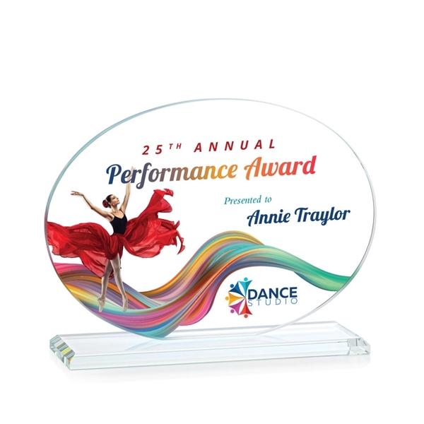 The Austin VividPrint™  Award features a 1/2" thick Starfire oval... from ASI 84592 St Regis Group / St Regis