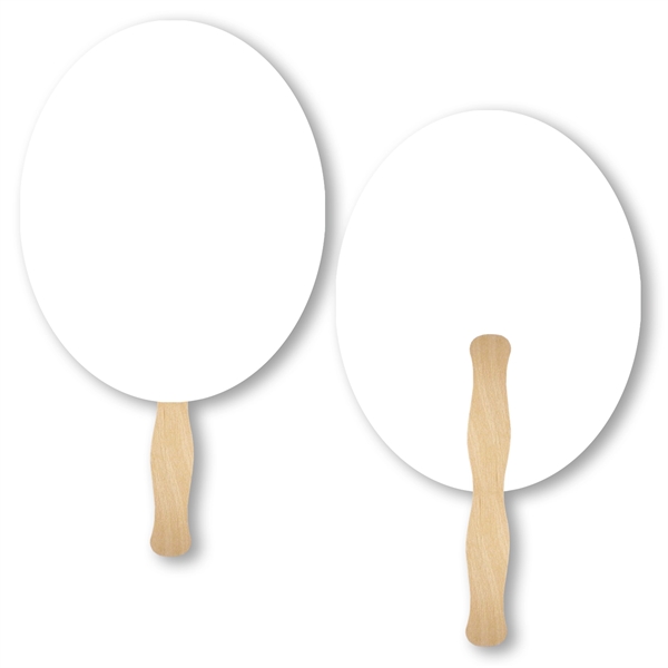 Full color, oval shaped hand fan.... from ASI 93520 Ventura Inc