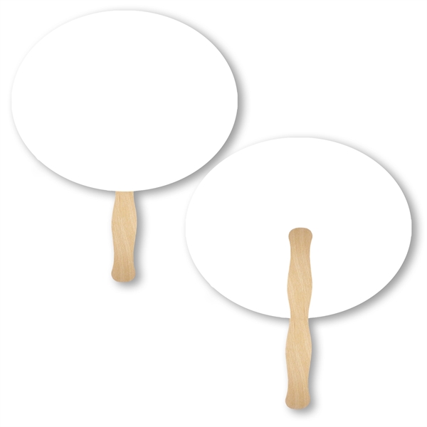 Full color, oval shaped hand fan.... from ASI 93520 Ventura Inc