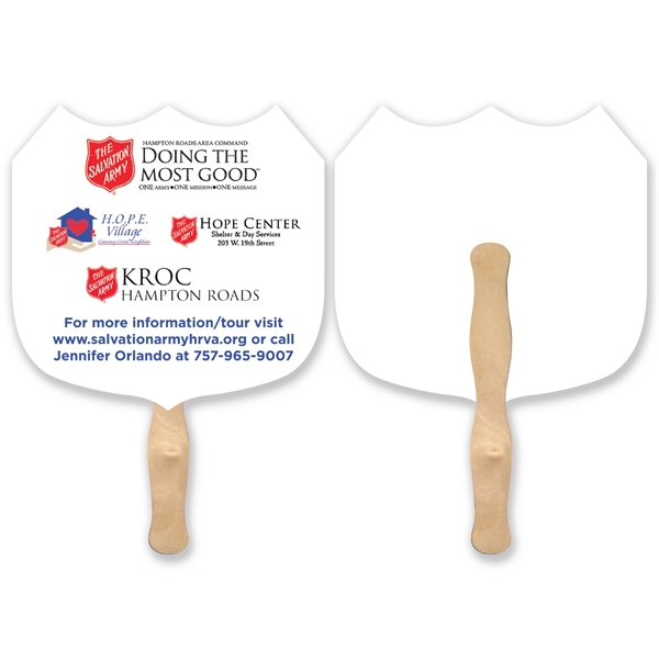 Full Color Shield shaped hand fan.... from ASI 93520 Ventura Inc