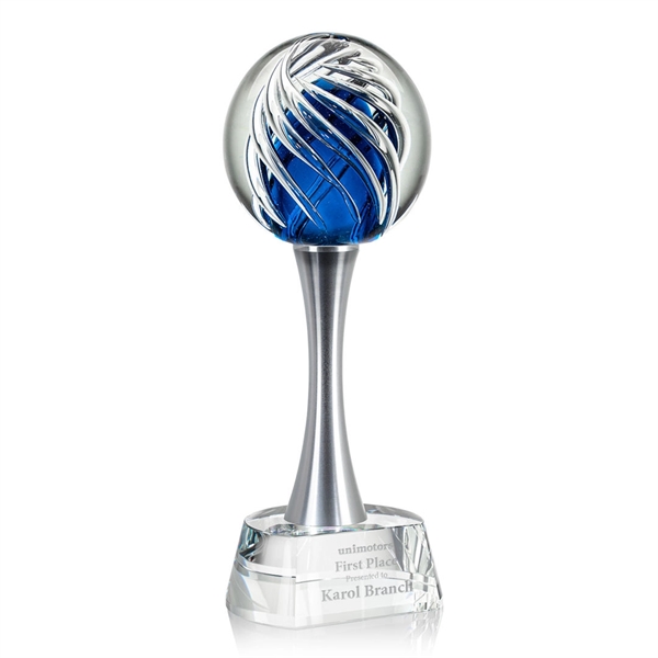 The Genista art glass awards on a brushed aluminum Willshire base... from ASI 84592 St Regis Group / St Regis