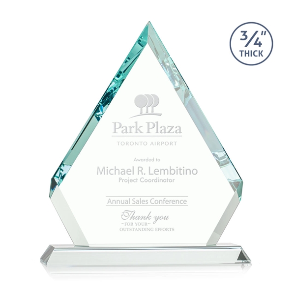 Jade triangle award with cut corners and faceted edges.... from ASI 84592 St Regis Group / St Regis