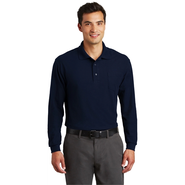 Port Authority Long Sleeve Silk Touch Polo with Pocket.... from ASI 84863 SanMar