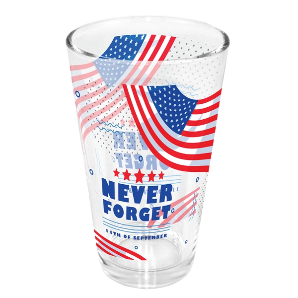 16 oz. Pint Glass - USA, Mirror Printing... from ASI 30270 Aakron Line