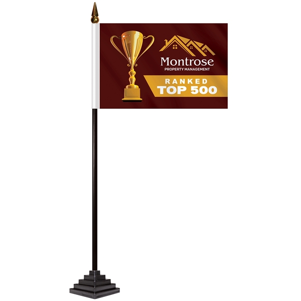 Handheld stick flag with 4" x 6" full color polyester flag... from ASI 80228 Quinn