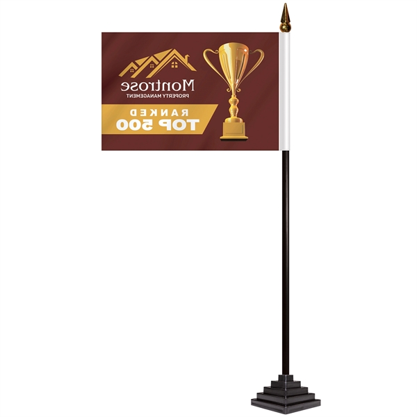 Handheld stick flag with 4" x 6" full color polyester flag... from ASI 80228 Quinn