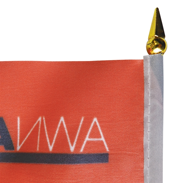 Handheld stick flag with 4" x 6" full color polyester flag... from ASI 80228 Quinn
