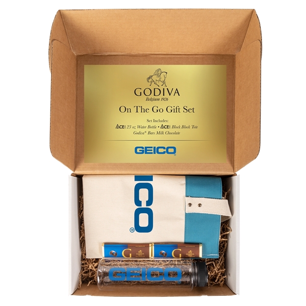 Mailer with tote bag, water bottle and chocolate bars... from ASI 44900 NC Custom (CI/Lanco) / Lanco