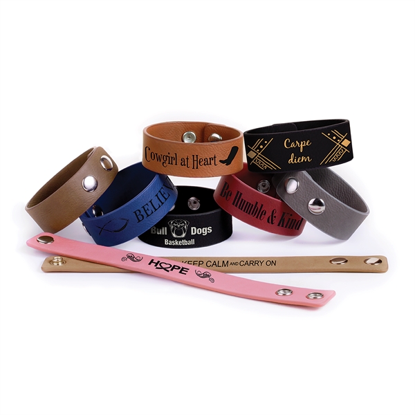 9.5" x 1" x 0.094" leatherette bracelet and wristband.... from ASI 92531 Unique Custom Products / UCP