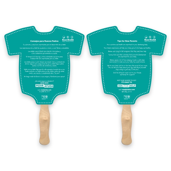 Maximum 10" x 15" custom sandwich style hand fan.... from ASI 93520 Ventura Inc