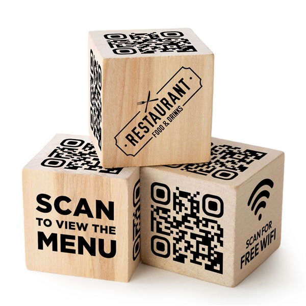 Pine wood cube decorated on all 6 sides.... from ASI 57371 Eyevertising