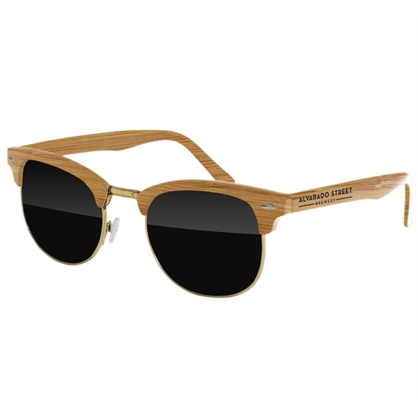 100% recycled plastic sunglasses with faux wood arm imprint.... from ASI 57371 Eyevertising