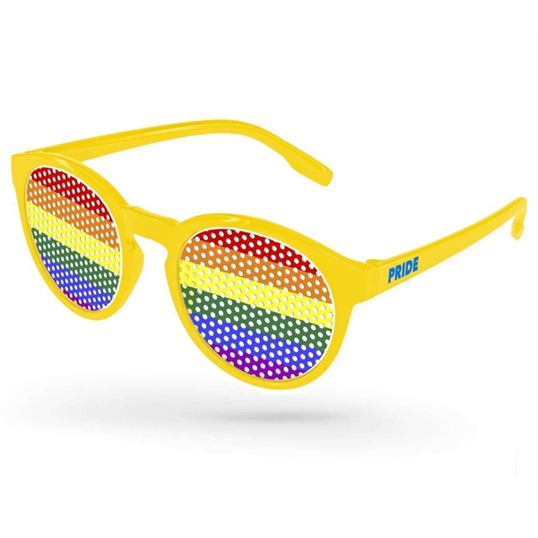 100% recycled 2-tone eyeglasses with full-color microperf lens customization (both lenses)... from ASI 57371 Eyevertising