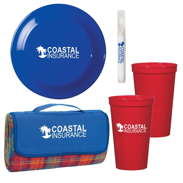 Kit with picnic blanket, cups, and more for outdoor fun.... from ASI 61125 Hit Promotional Products
