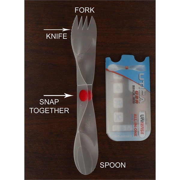 3-in-1 reusable fork, knife, and spoon... from ASI 93130 Utica Cutlery Co/Kutmaster 400 Line / Utica