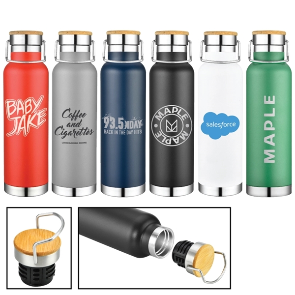 22 oz. insulated stainless steel water bottle with an attached screw-on... from ASI 57655 STOPNGO Line