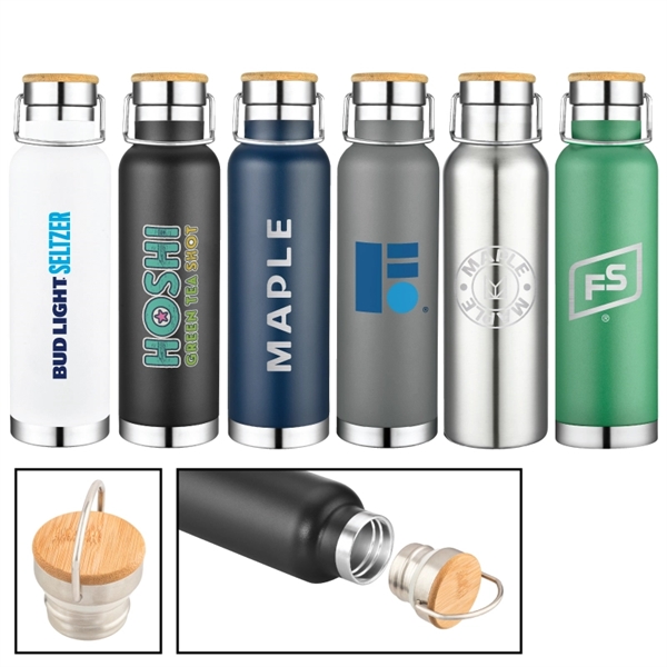 20-oz. double walled, vacuum insulated, stainless steel water bottle with screw-on... from ASI 57655 STOPNGO Line