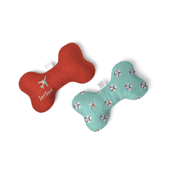 Full color sublimated dog bone plush toy with same design on... from ASI 45657 Pop! Promos