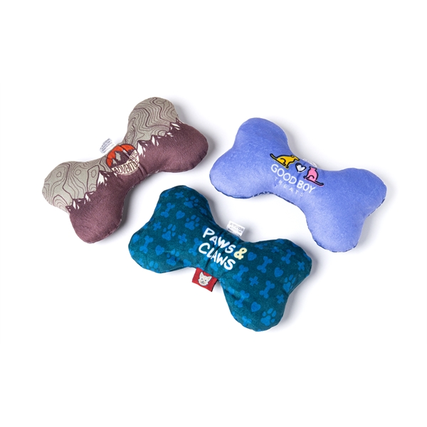 Full color sublimated dog bone plush toy with same design on... from ASI 45657 Pop! Promos