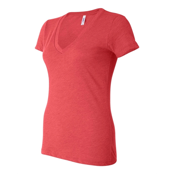 Women's triblend deep v-neck t-shirt with long and lean silhouette. Blank... from ASI 84358 S&S Activewear