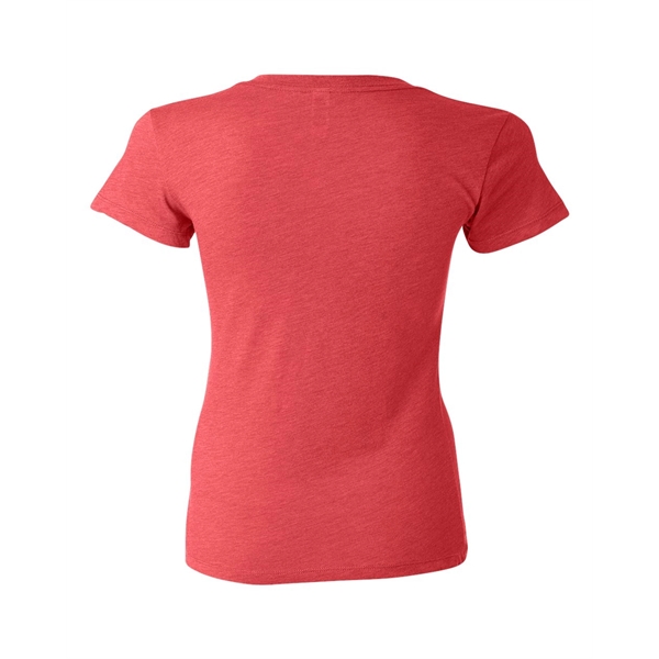 Women's triblend deep v-neck t-shirt with long and lean silhouette. Blank... from ASI 84358 S&S Activewear