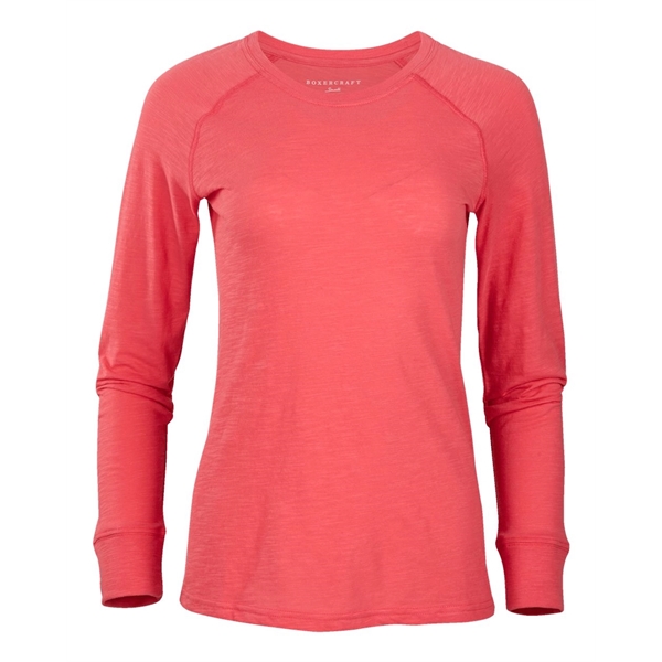 Boxercraft Women's Solid Preppy Patch Long Sleeve T-Shirt... from ASI 84358 S&S Activewear