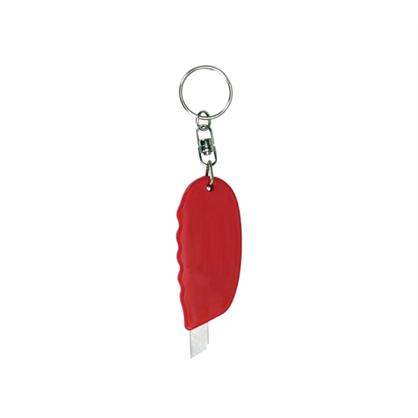 Retractable blade box cutter knife keychain plus 1 color silkscreen imprint... from ASI 37218 Athena Promo (tm)