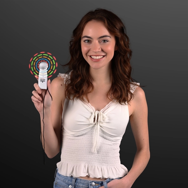 Blank or imprinted. Light Up Promotional Mini Fans Flash 36 Light... from ASI 34194 ALightPromos / Alight Promotional Products