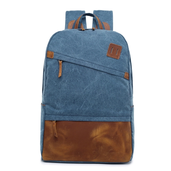 Cotton Canvas Backpack with Genuine Leather... from ASI 72657 Active Life Promo / Active Life