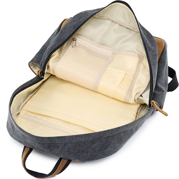 Cotton Canvas Backpack with Genuine Leather... from ASI 72657 Active Life Promo / Active Life