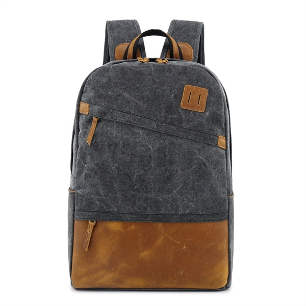 Cotton Canvas Backpack with Genuine Leather... from ASI 72657 Active Life Promo / Active Life