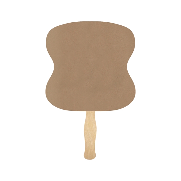 Hourglass shape hand fan, 26 point recycled natural brown kraft chipboard.... from ASI 93520 Ventura Inc