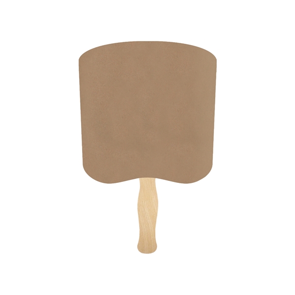 Bread slice shape hand fan, 26 point recycled natural brown kraft... from ASI 93520 Ventura Inc