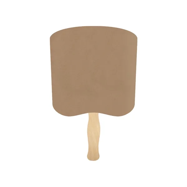 Bread slice shape hand fan, 26 point recycled natural brown kraft... from ASI 93520 Ventura Inc