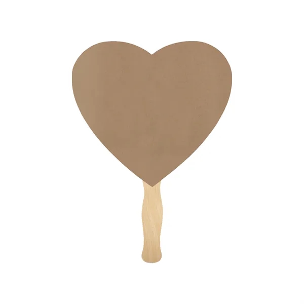 Heart shape hand fan, 26 point recycled unbleached natural brown kraft... from ASI 93520 Ventura Inc